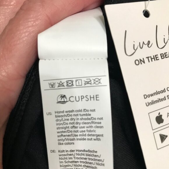 NWT Cupshe Women's Mollie Black Crisscross Tie Back One Piece Swimsuit Medium - Picture 9 of 11